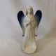 Подсвечник "Ангел", 31 см, керамика, белый с синими крыльями.
