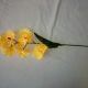 Ветка орхидеи 6 голов, 50 см., пластик, ткань, металл, желтая,  1 штука 