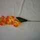 Ветка орхидеи 6 голов, 50 см., пластик, ткань, металл, оранжевая,  1 штука 