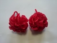 Резинка-шарик для волос, d 5 см, цена за пару, цвет -  красный.
