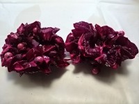 Резинка для волос гофрированная с бусинками, d 10 см, цена за пару, цвет - бордовый.