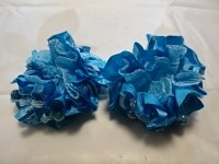 Резинка для волос гофрированная с бусинками, d 10 см, цена за пару, цвет - голубой.