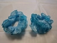 Резинка для волос гофрированная, d 10 см, цена за пару, цвет - голубой.