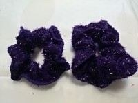 Резинка для волос "блёстки", d 10 см, цена за пару, цвет - фиолетовый.