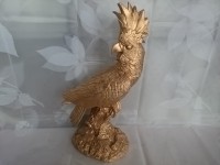 Сувенир "Попугай" золотой, 40 см, гипс.