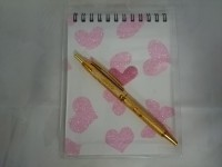 Набор подарочный: ручка + блокнот "сердечки", 11*14,5 см.