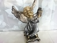 Сувенир "Ангел с фонарём", 36 х 21 см, гипс.
