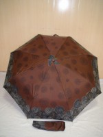 Зонт женский автомат, 8 спиц, D= 100 см., полиэстер, ткань, металл, коричневый