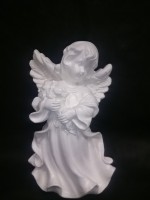 Сувенир "Ангел в платье с букетом", 24 см, гипс.
