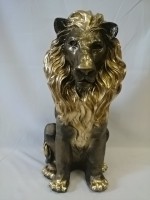 Копилка "Лев сидит", 56 х 30 см, гипс. чёрный