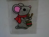 Наклейка на стекло "Мышка", 20 см.