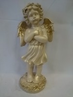 Сувенир Ангел с венком, 50 см, гипс.