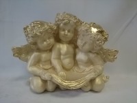 Сувенир Ангел тройной, 25 х 22 см, гипс.