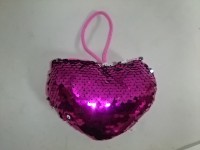 Сердце - подвеска фиолетовое с пайетками - хамелеонами, 13*10,5 см (1 шт.)
