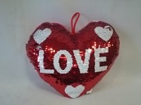 Сердце - подвеска "LOVE" с пайетками - хамелеонами (меняется цвет рисунка), 30*26 см, цена за 1 штуку.