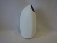 Ваза "Камень", керамика, бархат, 30 см, цвет - белый.
