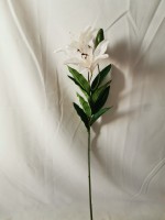 Ветка лилии, 65 см, голова 15 см, 2 цветка + 1 бутон.