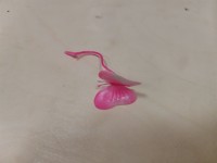 Пластиковый гвоздь с бабочкой, 11 см, цена за 1 штуку, цвет - розовый.