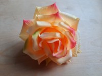 Насадка "Роза" натуральная, шёлк, 6 слоёв, 12 см, цвет - жёлто-розовый.