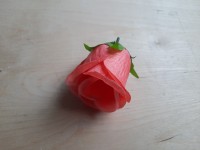 Бутон розы атласный 9 см, цвет - розовый.