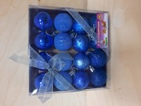 Шары новогодние d - 4 см, цена за 16 штук, цвет - синий.