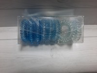 Резинки для волос силиконовые, в коробочке 9 штук, голубые.