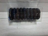 Резинки для волос силиконовые, в коробочке 9 штук, чёрные.