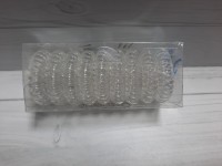 Резинки для волос силиконовые, в коробочке 9 штук, прозрачные.