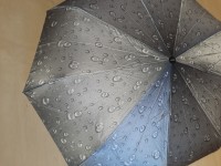 Зонт женский автомат, 9 спиц, "капли", шёлк, цвет - серый.