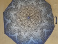 Зонт женский полуавтомат, 8 спиц, цветной. синие цветы.