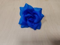Голова розы шёлковая 9,5 см, цена за 1 штуку, Выписывать кратно 30 штукам. Цвет - синий.