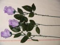 Роза-бутон 74 см., D= 5*3 см., пластик, ткань, фиолетовая