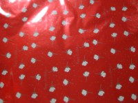Пленка упаковочная красная металлизированная "Happy Birtday" 100*70 см., пвх (цена за 50 листов)