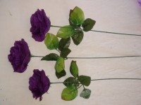 Цветок "Роза" 44 см., 5*8 см., пластик, ткань, металл, фиолетовый
