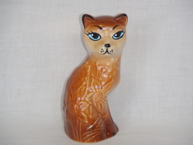 Кот "Цветик", керамика, 10 см.