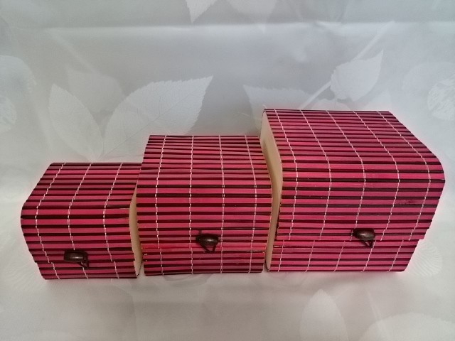 Набор бамбуковых шкатулок "3 в 1": 12*12*12, 10*10*10, 8*8*8 см.