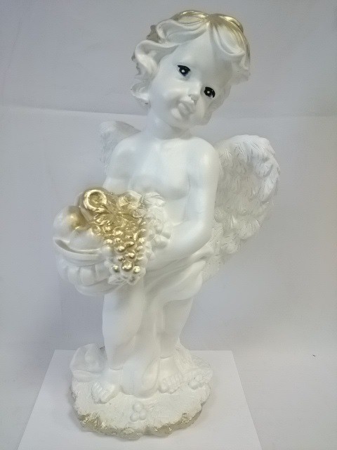 Сувенир Ангел с корзиной 48 см, гипс.