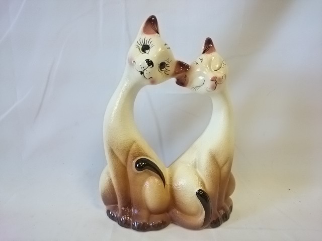 Коты влюбленные рыжие, 30*22 см, керамика.