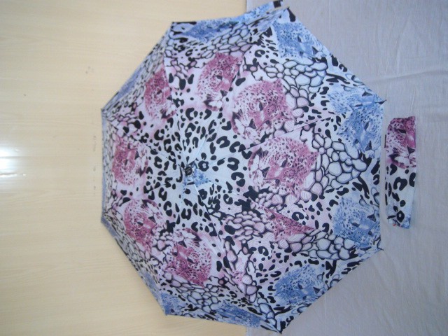 Зонт женский "Леопард" серый, п/автомат, 8 спиц, D= 100 см., полиэстер, ткань, металл