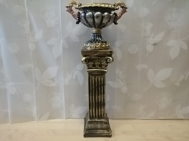 Комплект: колонна + ваза, h-81 см, гипс.