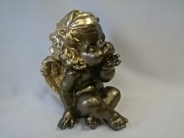 Сувенир "Ангел" 29*20 см, бронза/золото.