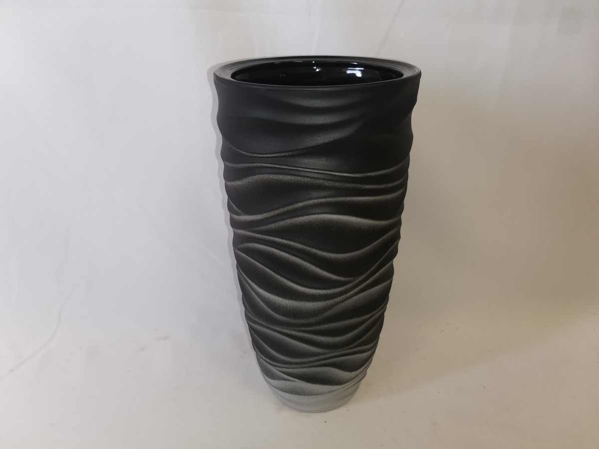 Ваза "Лагуна", 35*18 см, керамика, цвет - серый.