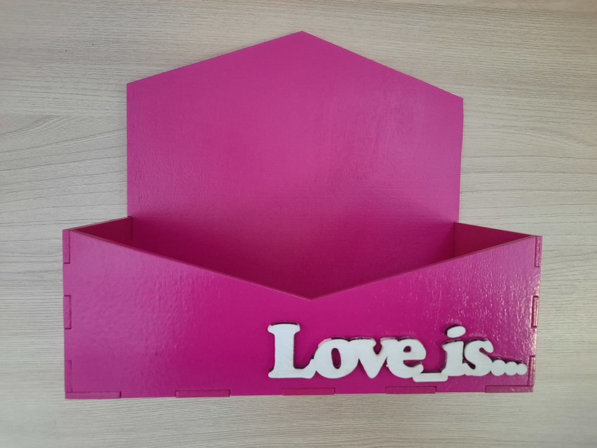 Кашпо - конверт "LOVE", 19*21*9 см, цвет - малиновый.