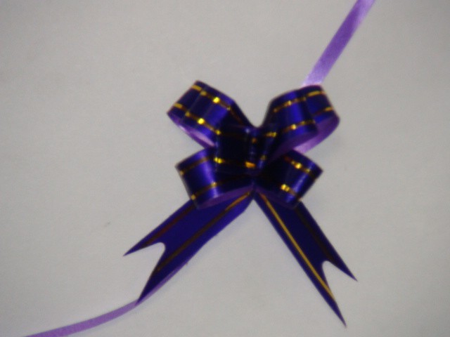 Бант-бабочка фиолетовый, 1,2 см. * 21,5 см, D=5 см., (цена за 10 штук)