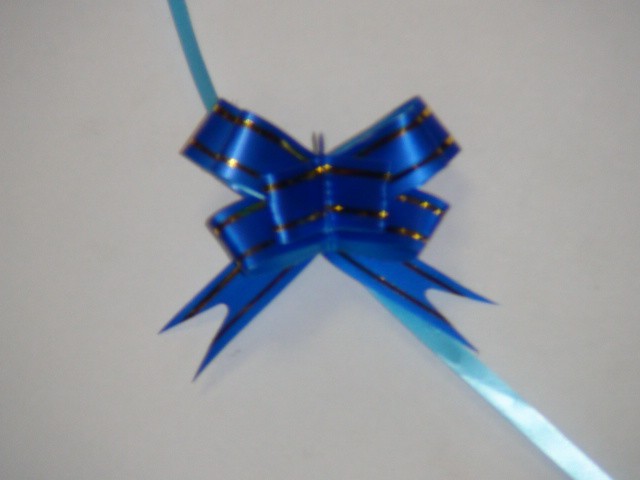 Бант-бабочка синий, 1,2 см. * 21,5 см,D=5 см., (цена за 10 штук)