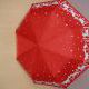 Зонт женский п/автомат, красный, 8 спиц, D= 100 см., полиэстер, ткань, металл