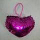 Сердце - подвеска фиолетовое с пайетками - хамелеонами, 13*10,5 см (1 шт.)