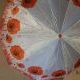 Зонт женский полуавтомат, 10 спиц, цветной, шёлк, цвет - красные маки.