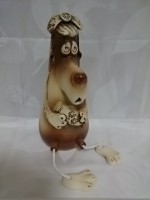 Копилка-прикол "Собака-конфетка" с висячими ногами, керамика, 26 см.