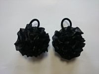 Резинка-шарик для волос, d 5 см, цена за пару, цвет - чёрный.